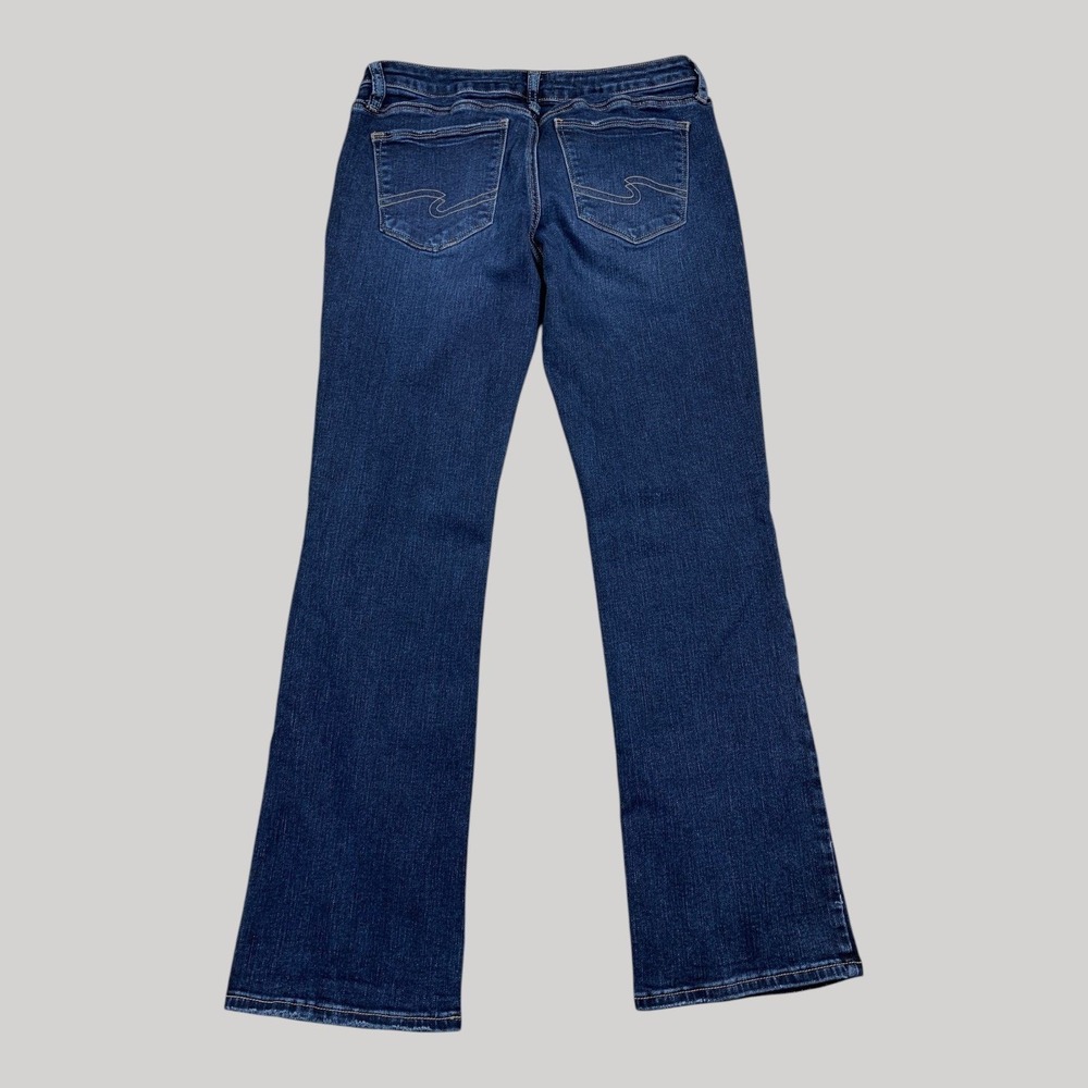 Silver Jeans Tuesday Slim Boot Jeans 31x29 Blue Stretch Embroidered Whiskered